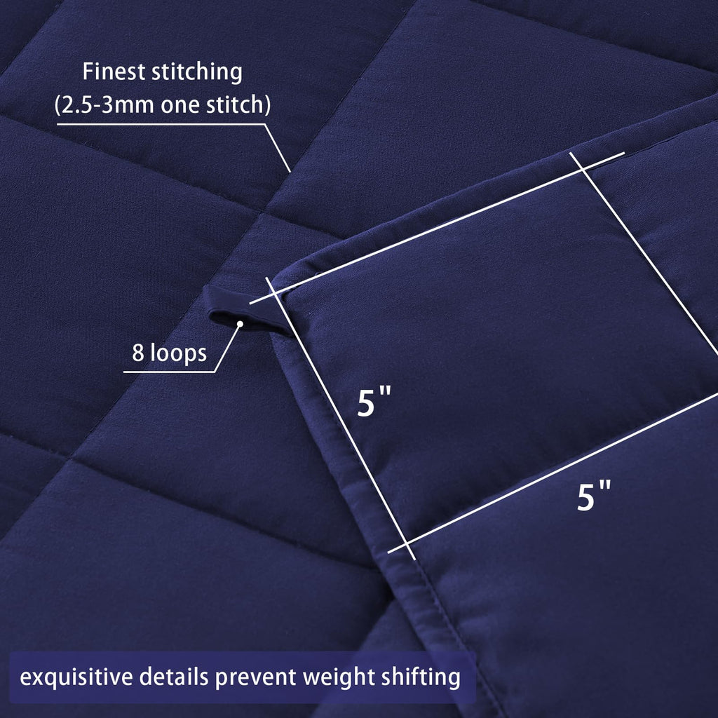 Weighted Throw Blanket for Adults 20lbs Queen Size, 60" x 80", Blue