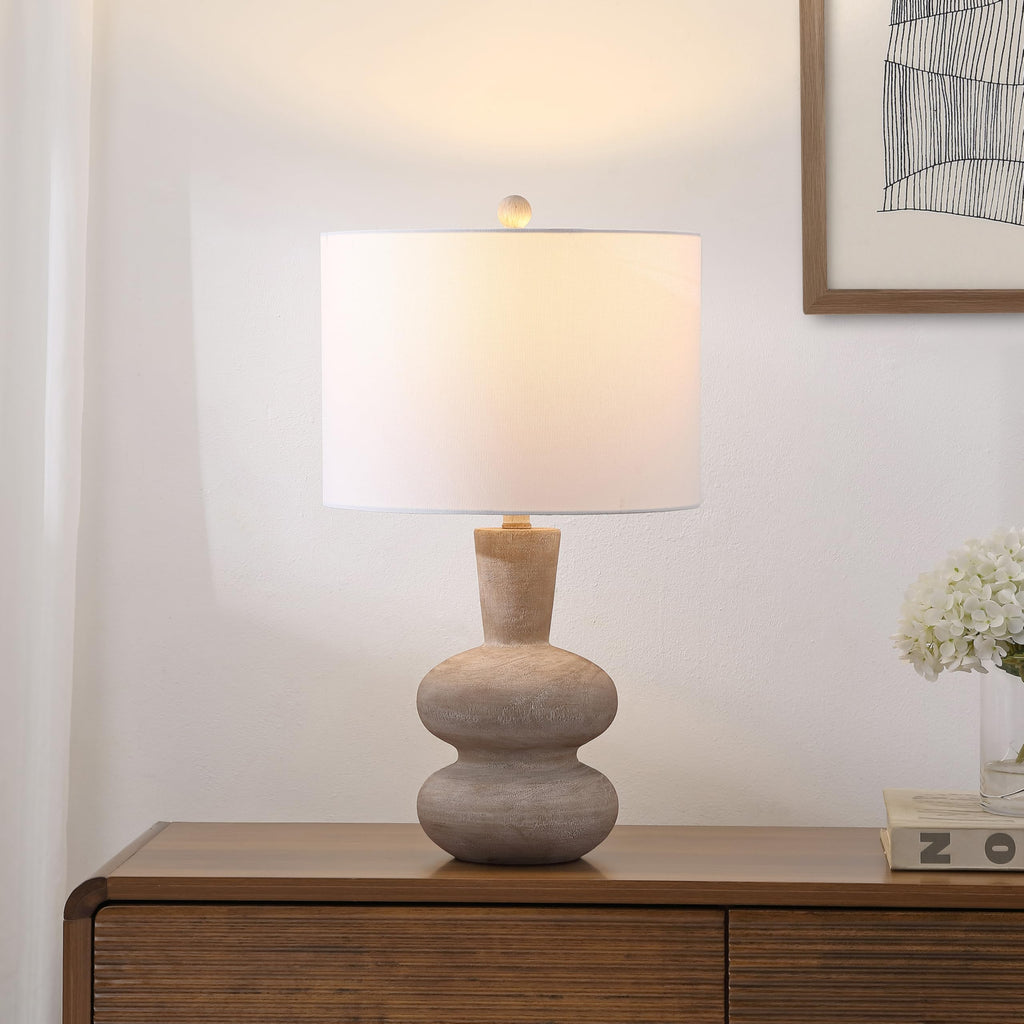 Matheo 24" Modern Sculptural Resin Table Lamp, Antique Brown