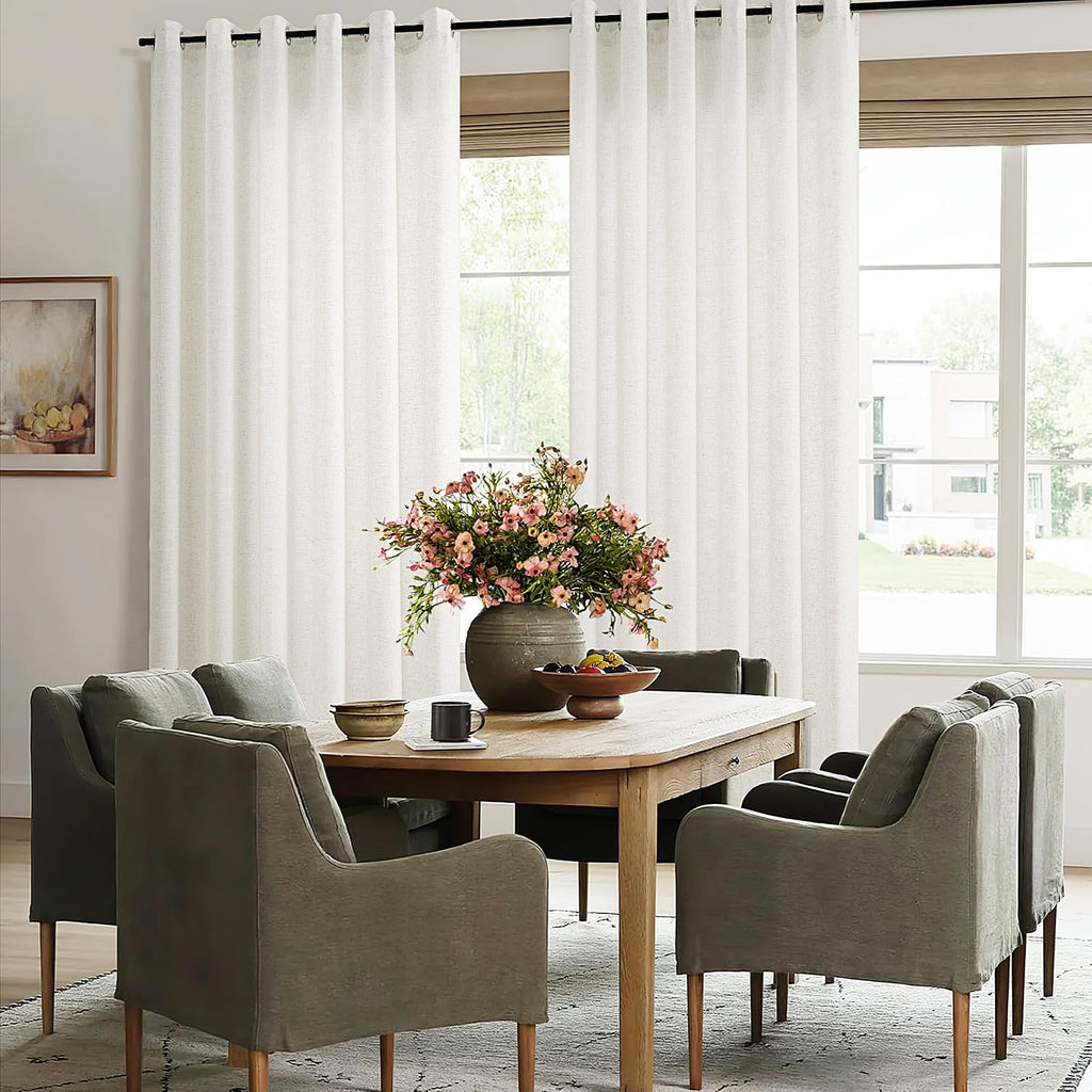 Extra Wide Linen Curtains 96 Inches Long Sliding Glass Door
