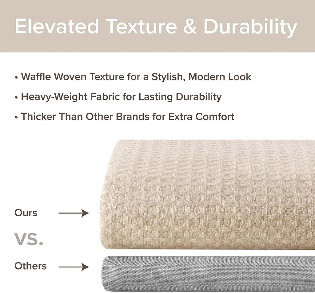 Arbor Waffle Shower Curtain , 72 x 72, Beige | Adds Privacy, Machine Washable, Farmhouse, OEKO-TEX Certified Bathroom