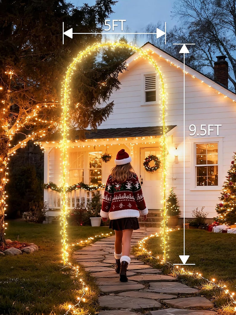 Christmas Decoration Outdoor Arch Lights - 9.5FT 460LED Warm White