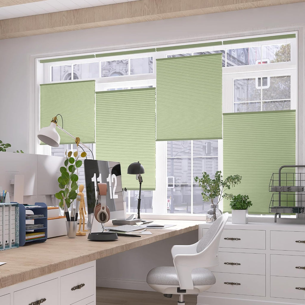 No Drill Top Down Bottom Up Cellular Shades, Cordless Honeycomb Shades