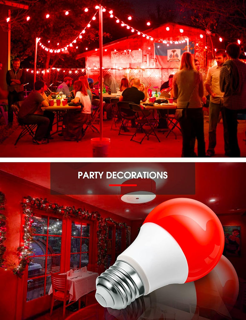 Red Light Bulbs Outdoor, Dusk to Dawn Sensor A19 Porch Lights