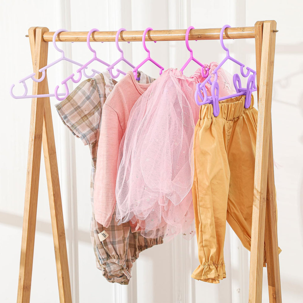 Baby Hanger with Clip for Pant, 120 Packs Total, Pink Series, 10.6 Inch
