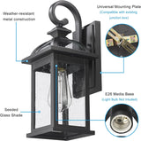 Outdoor Lights Fixtures Wall Mount, Outdoor Wall Sconce with Seeded Glass Waterproof Outside Exterior Lighting Fixture