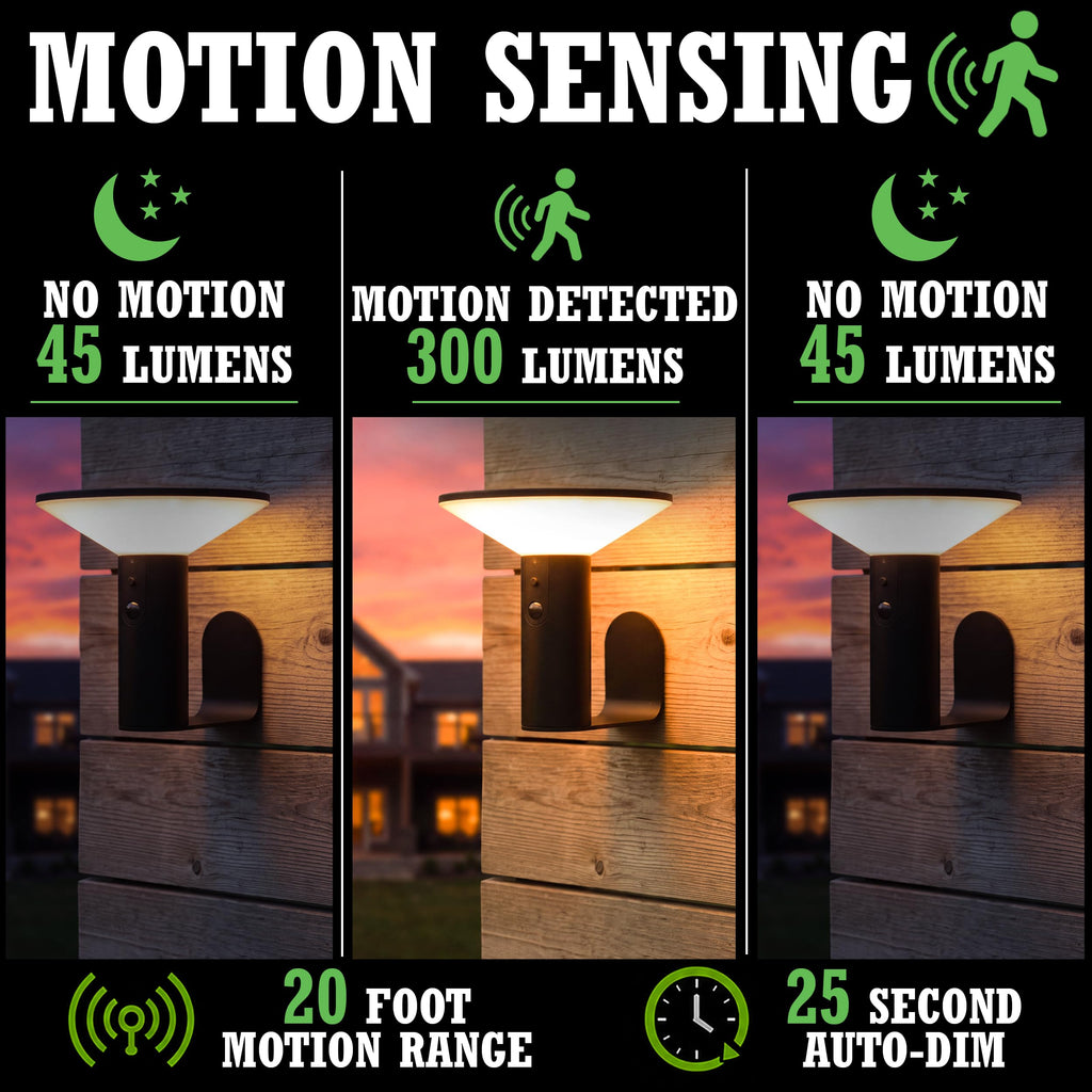 Victorian Solar Lights for Fence - Motion Sensor, 3 Modes, 2PK