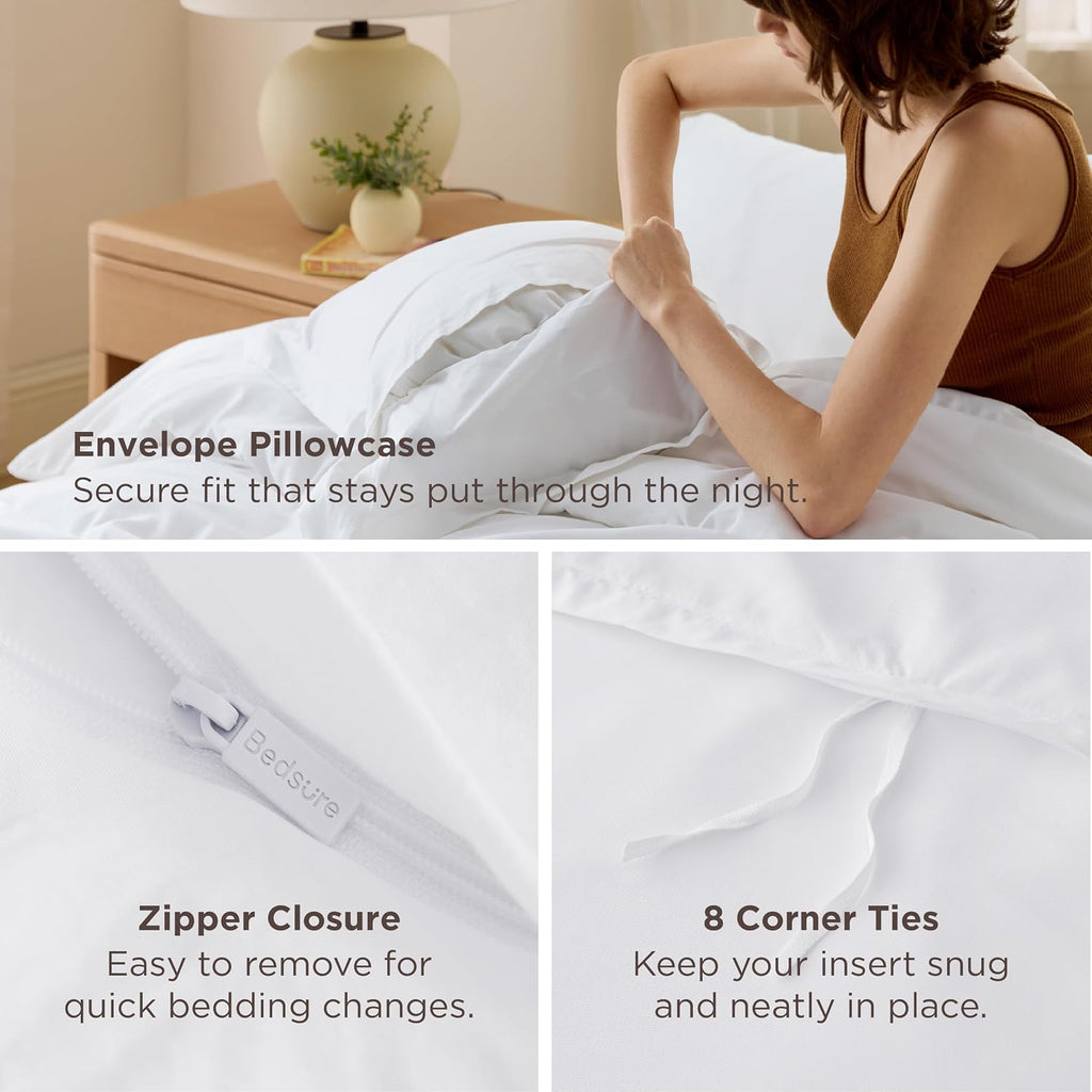 Duvet Cover King - Soft Double Brushed Bedding Set for Kids & Adults, Zipper Closure, 3 Pieces, Includes 1 Duvet
