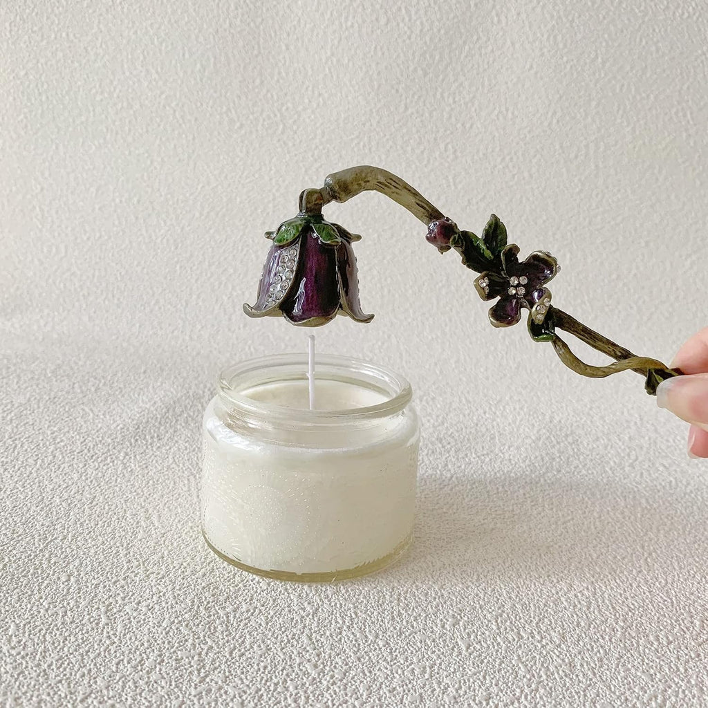 Candle Snuffer, Unique Candle Extinguisher Snuffer, Decorative Candle Extinguisher Metal Candle Tool (Purple)