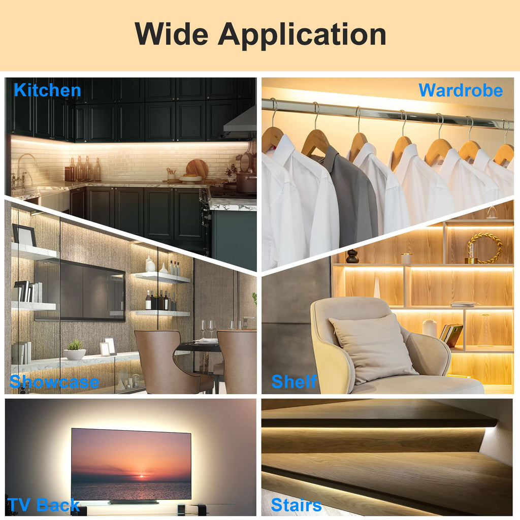 10 PCS Motion Sensor Under Cabinet Lights Kit