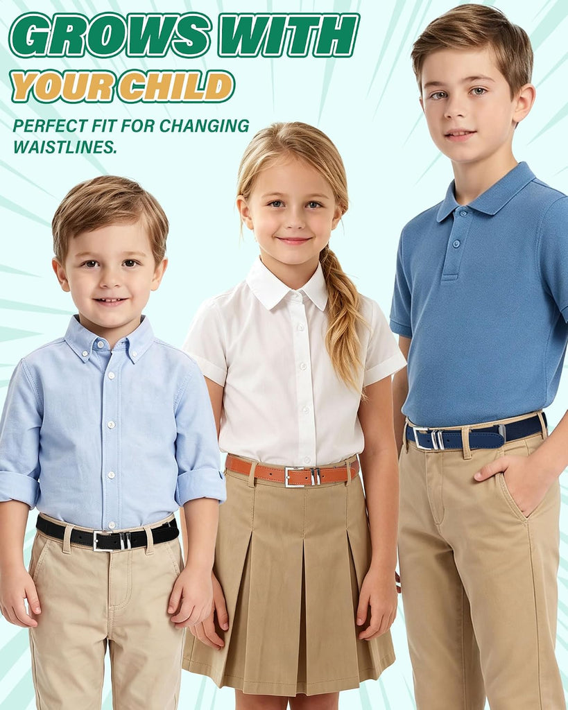 Pack Kids Elastic Belt, Adjustable Stretch Uniform Belts