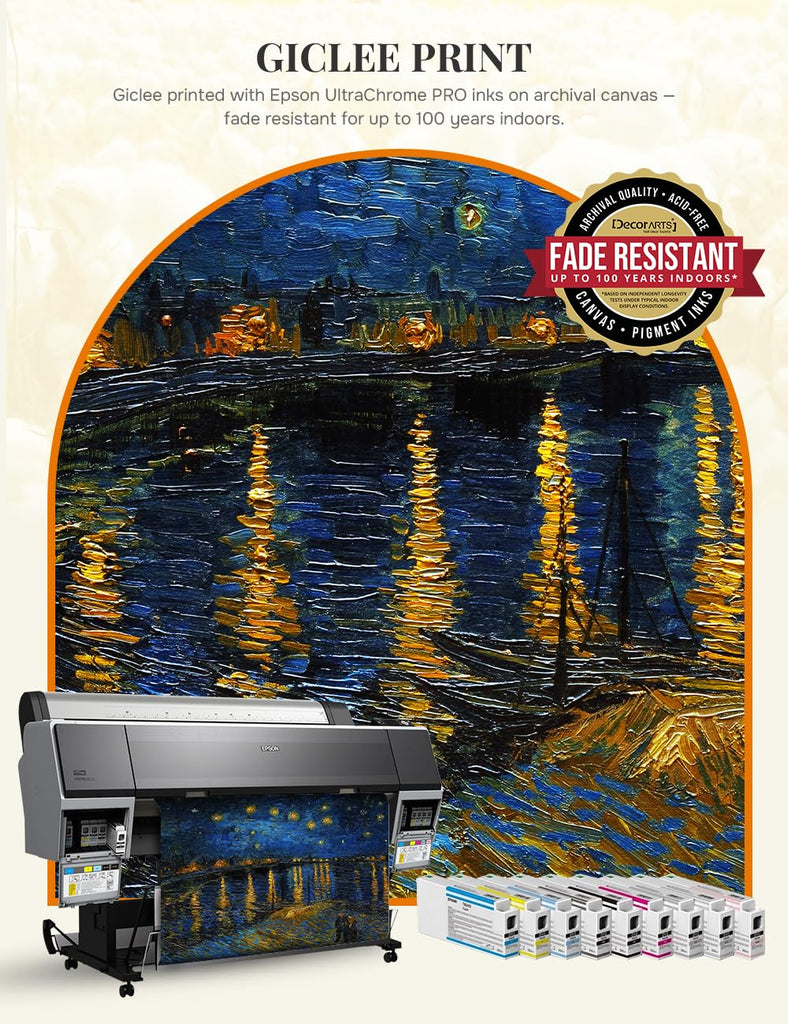 Van Gogh Wall Art Framed, Starry Night Over the Rhone, 34x28''