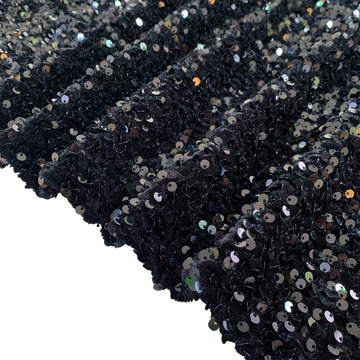 Sequin Fabric Black 5 Yards Velvet Sequin Fabric by The Yard Shimmer Sequins Fabric for Sewing Cloths Spandex
