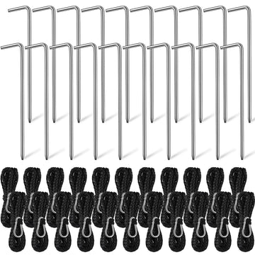 20 Pack Inflatable Stakes and Tethers Decorations Set with Hooks