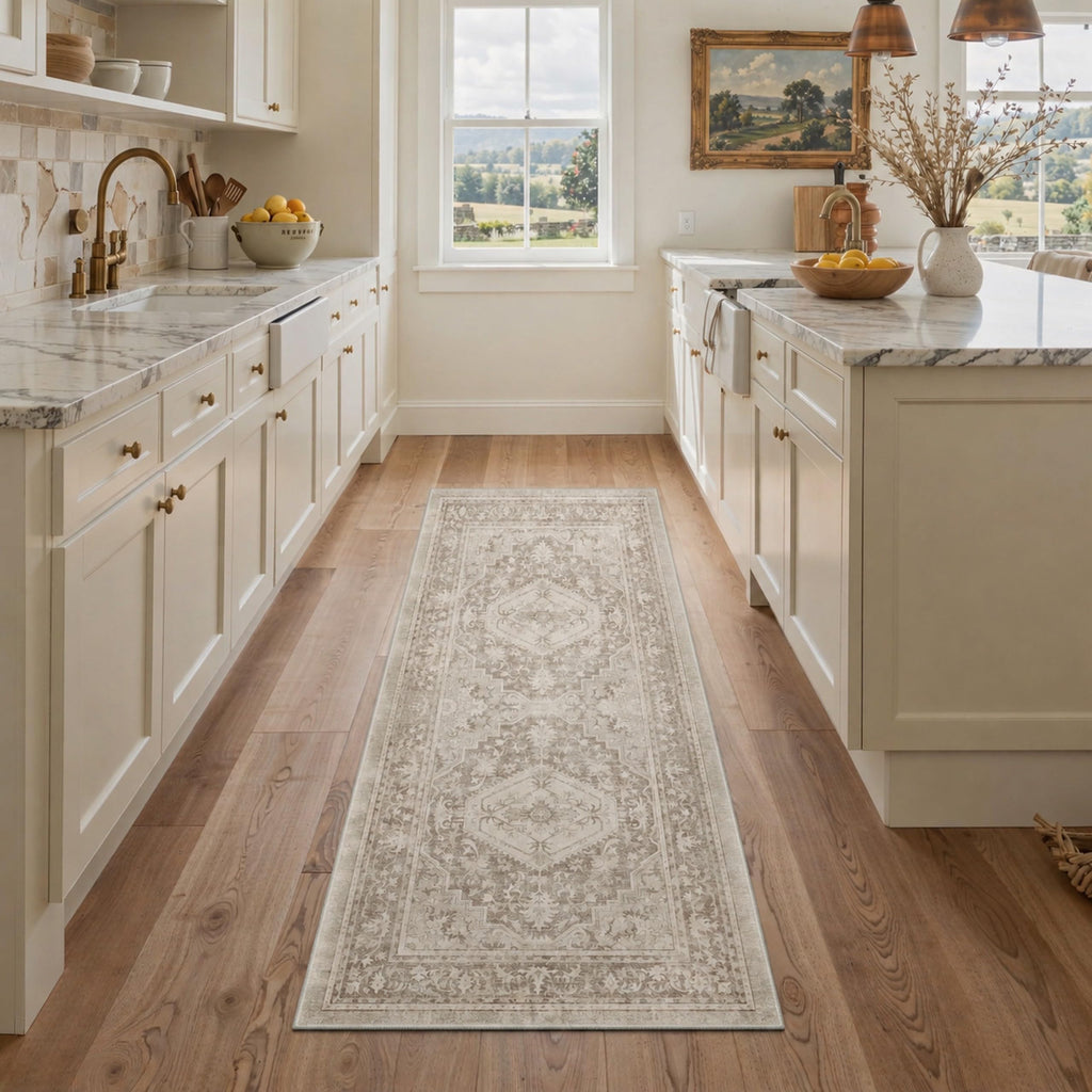 8X10 Washable Area Rug BohoFloral Medallion Non Slip