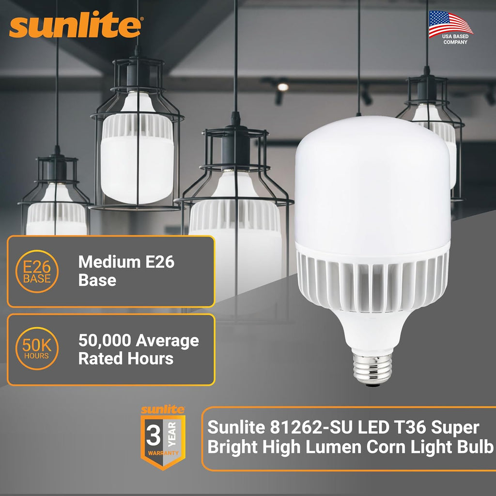 LED T36 Super Bright High Bay Replacement Bulb, 27 Watts (300W=) 3500 Lm, Medium e26 Base, 120-277 Volt