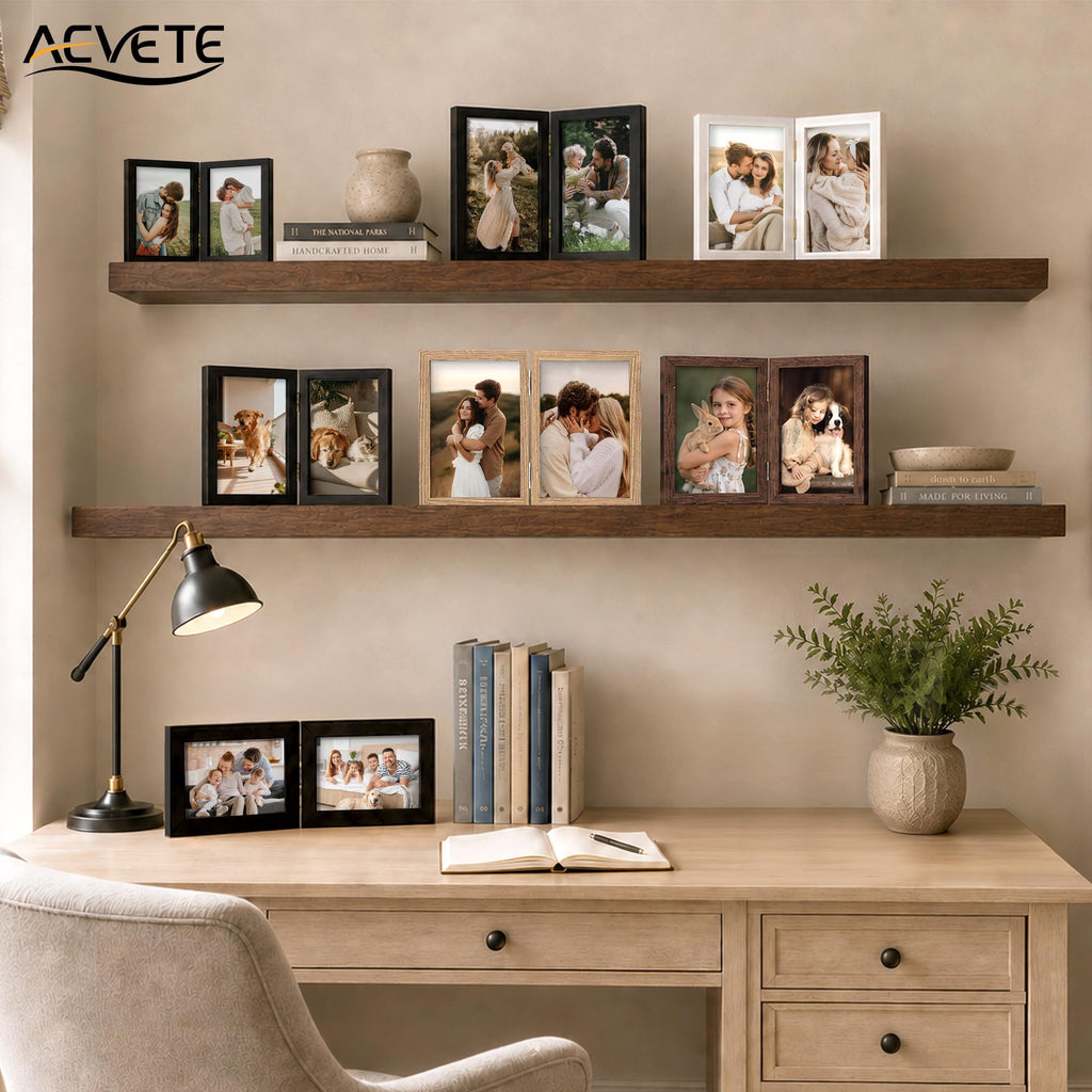 8x10 Picture Frames Double Hinged Wood Photo Frames Wood Grain