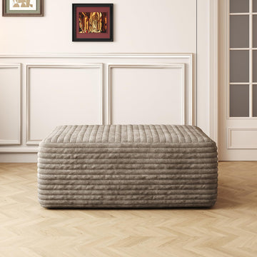 37.4" Rectangle Ottoman Foot Rest for Couch - Corduroy Upholstered Compressed Memory Foam, Cloud Ottoman for Modular