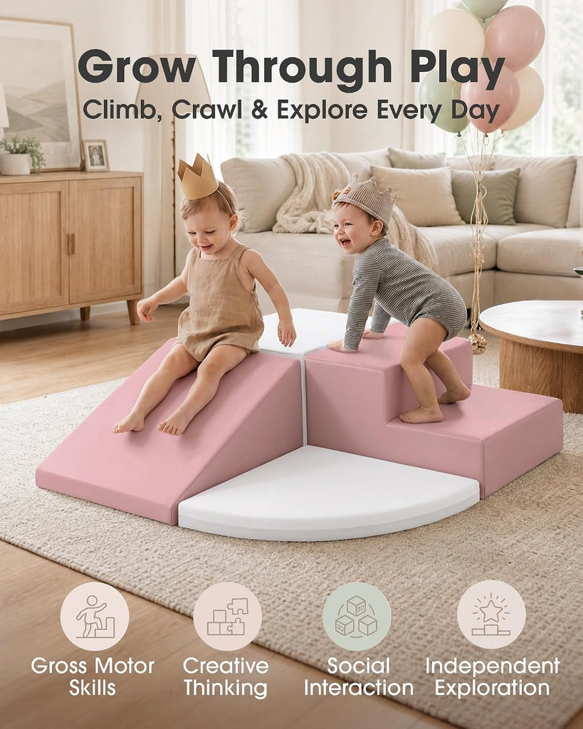 Dove PU Leather Piece Foam Climbing Blocks for Toddlers 1-3