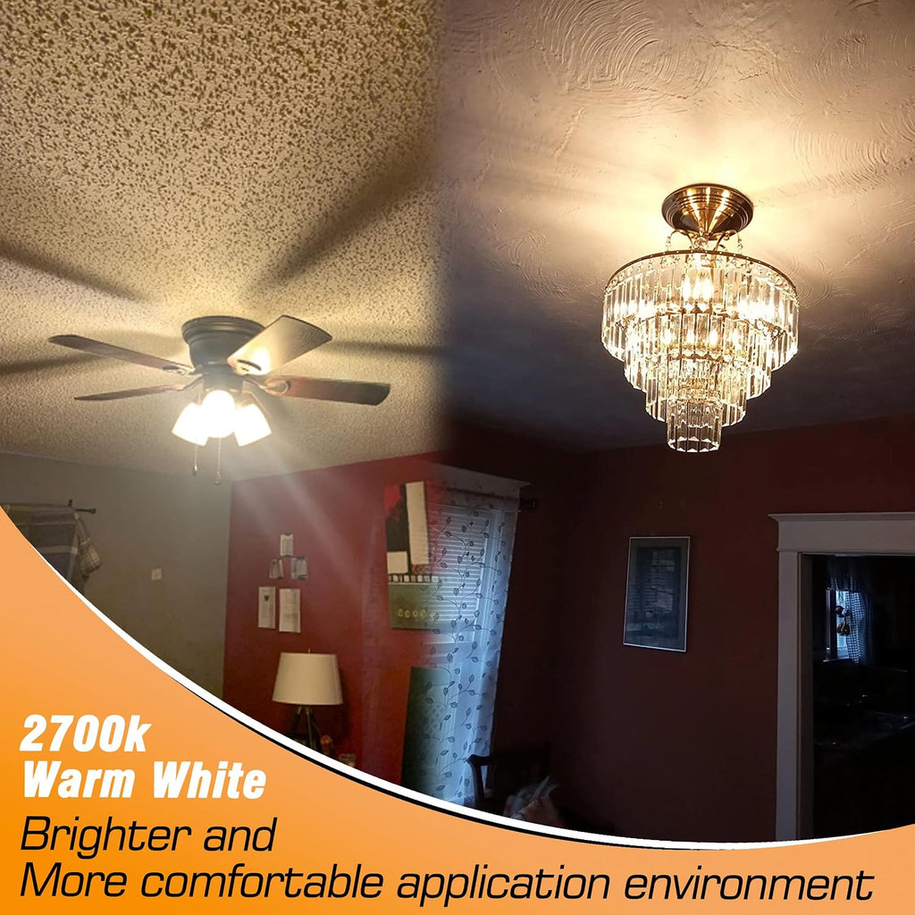 E12 C7 T6 LED Bulb 60 Watt Equivalent 6W 2700K Warm White 550lm