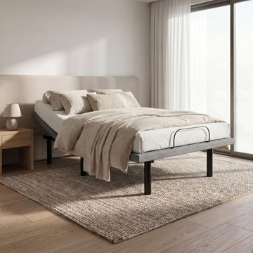 Bed OS4 and Grey King Adjustable Base with Head and Foot Position Adjustments