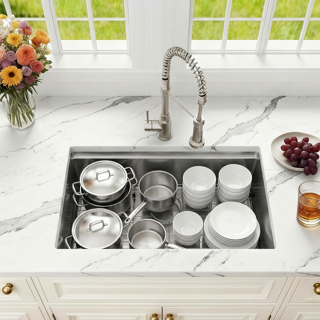 30 Inch Workstation Kitchen Sink, 16 Gauge Undermount Sink