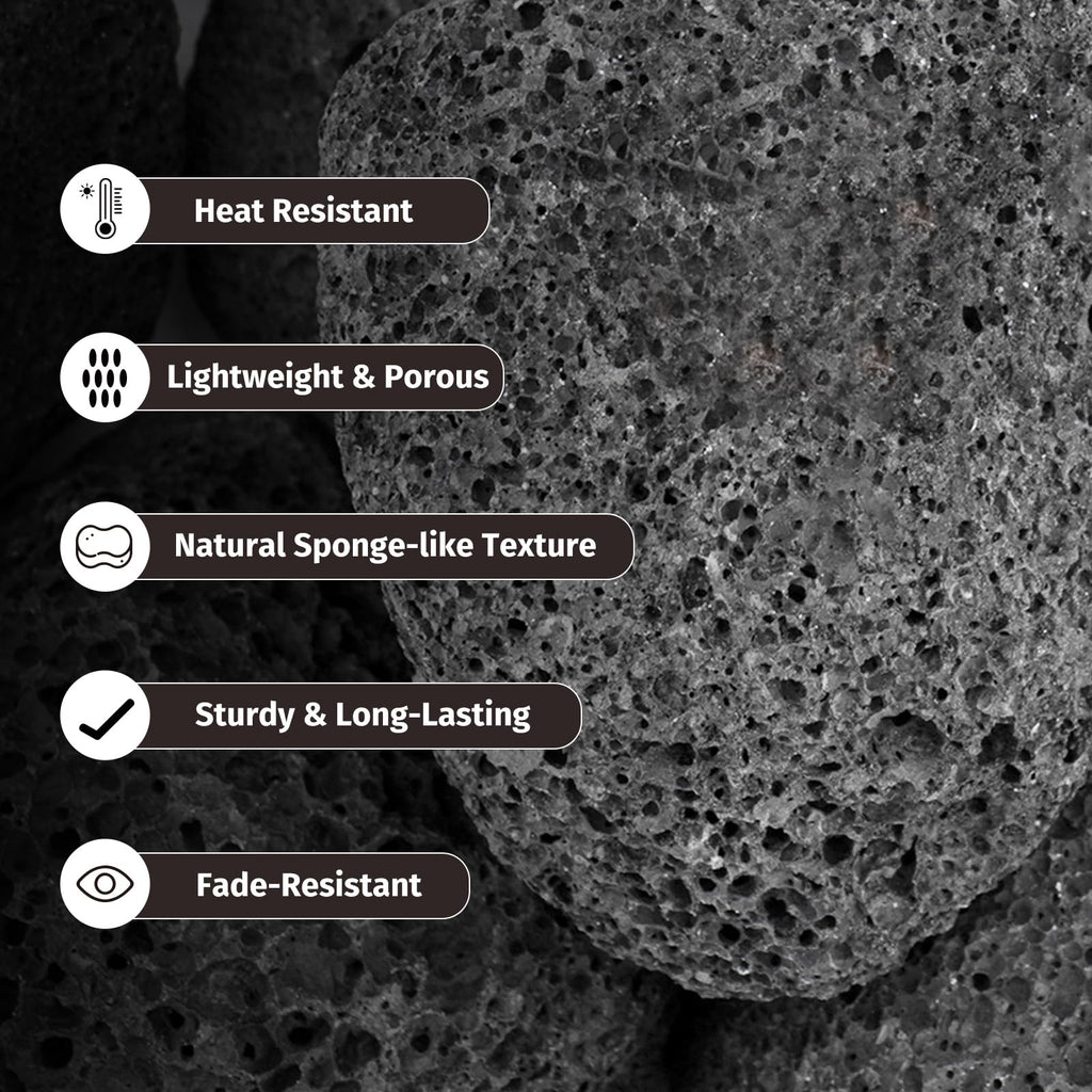 Small Lava Rocks for Fire Pit, 10lb, 0.8-1.2 inch, Black