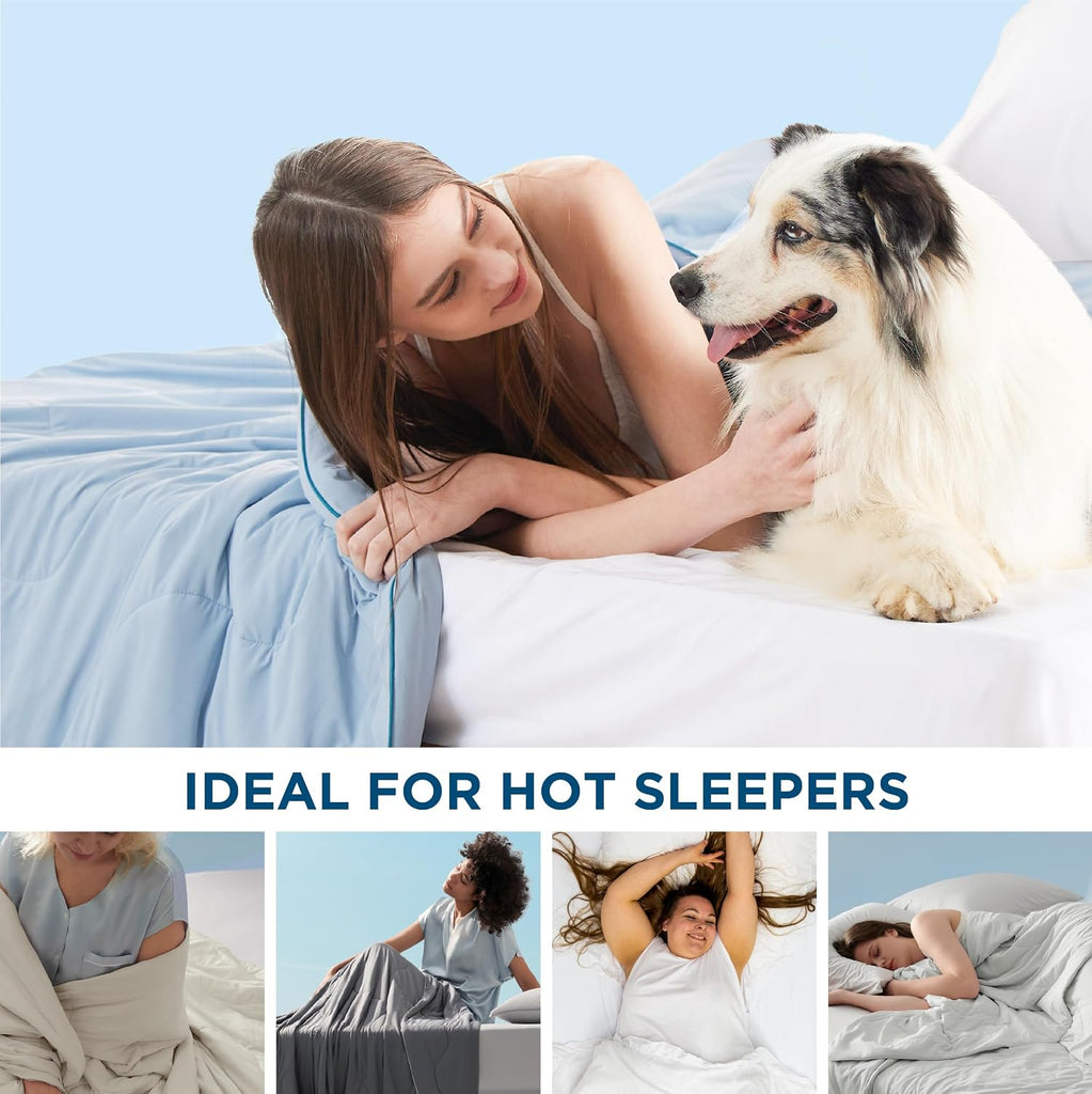 Cooling Blankets for Hot Sleepers, King Size, Blue, 104"x90" | Cooling Comforter, Cold, Ice, Cool, Breathable