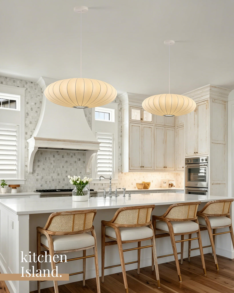 Inspired Nelson Style Lantern Pendant Light White Imitation Silk Bubble Saucer 23.6in