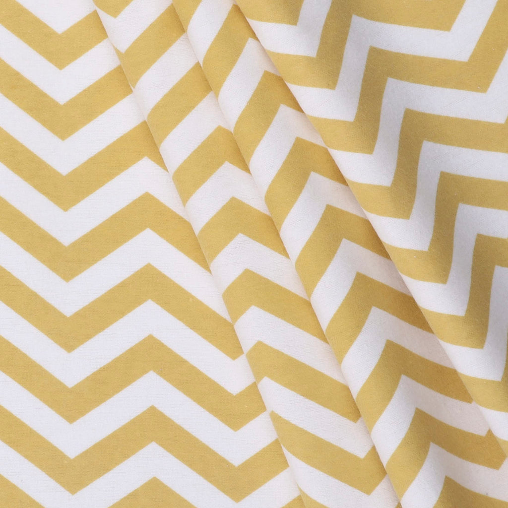 Fabrics Flannel PRT Chevron, Yellow Cut by The Yard