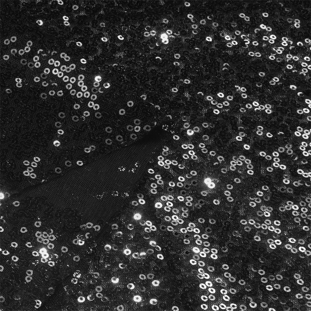 Black Sequin Fabric by The Yard, 1 Yard, 48 Inch Wide