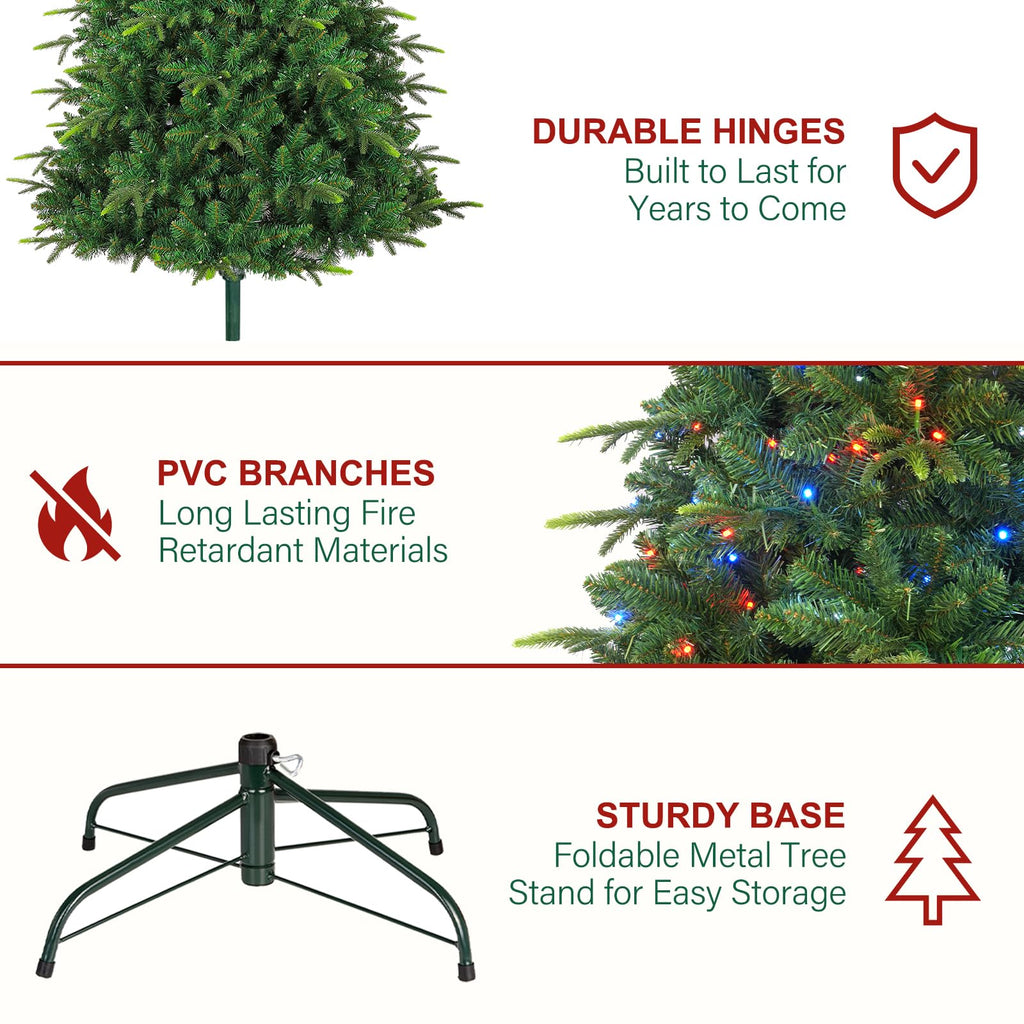 7.5 ft Pre-lit Artificial Christmas Tree with Remote Control