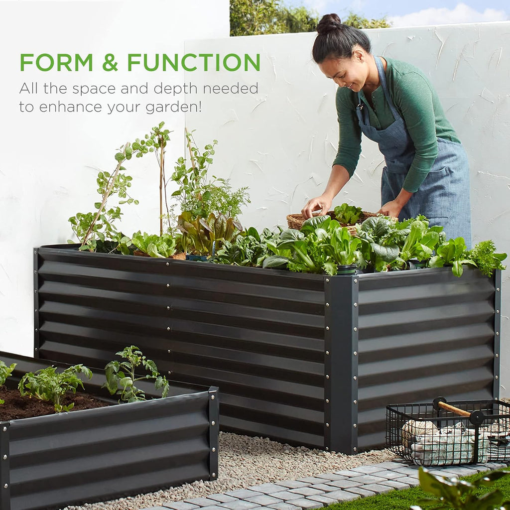 6x3x2ft Outdoor Metal Raised Garden Bed, Deep Root Box Planter for Vegetables, Flowers, Herbs, 269 Gallon Capacity