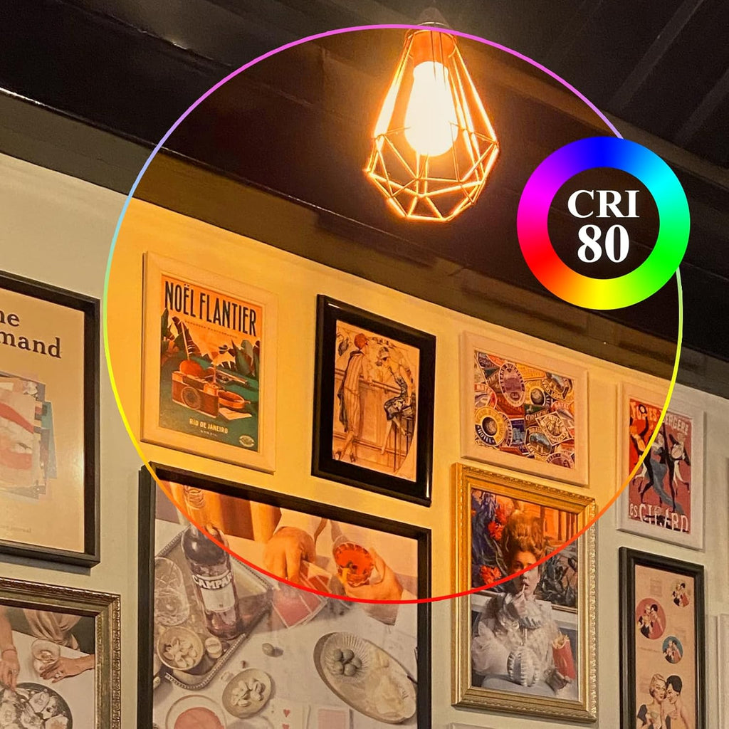 E26 Edison Bulbs 60W, 2200K Amber Warm, 6W LED Edison Bulb ST64, Amber Glass, Vintage LED Light for Home, 600LM, Non