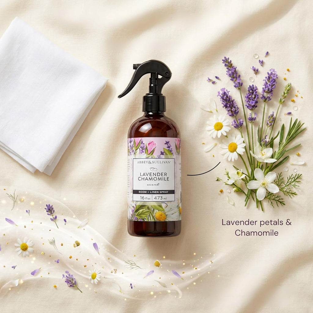 Linen Spray, Lavender Chamomile, Fabric Freshener and Fragrance Room Spray, 16 oz - Set of 2