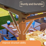13' x 10' Wooden Garden Gazebo with Metal Roof, Spacious Outdoor Patio Pergola Shade Structure for Backyard, Deck