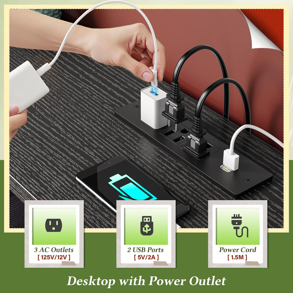 16 Drawer Dresser with Charging Station, Rustic Black
