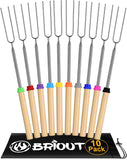 Extendable Stainless Steel Roasting Sticks - Smores Sticks for Fire Pit Long 32 Inch, Smore Skewers Hot Dog Fork Campfire Accessories, Camping