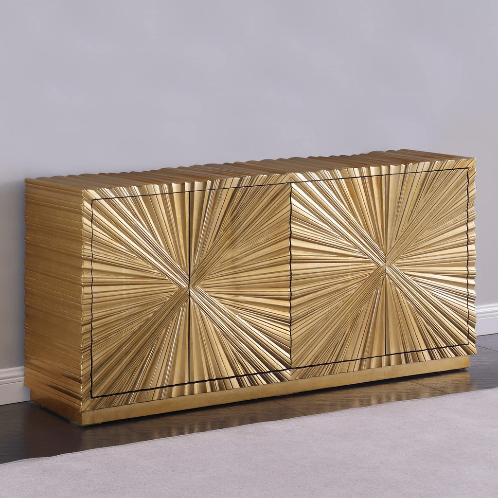 Tiffany 66" Modern Glam Sideboard - Gold