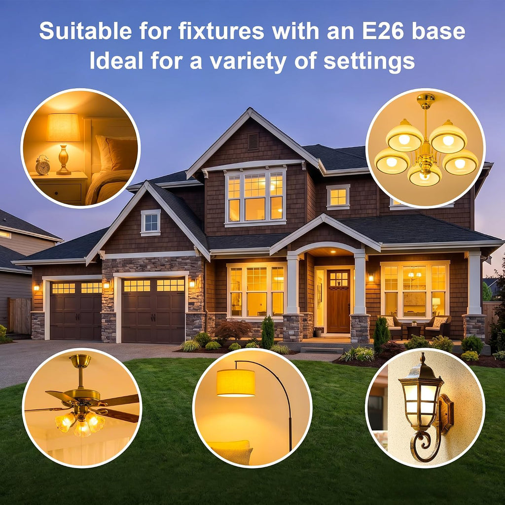 A19 LED Light Bulbs 2700K Soft White E26 Base 60 Watt Equivalent