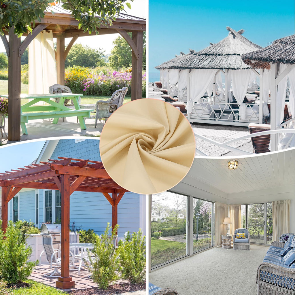 Outdoor Curtains Waterproof, 150W x 84L Inch Heavy Gazebo Curtains for Outdoor Patio, Porch, Sunlight, Outdoor