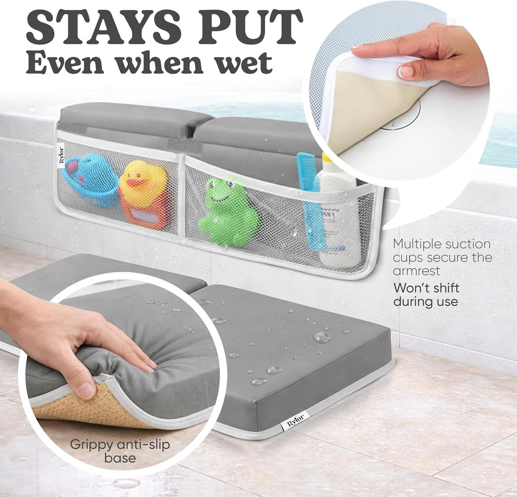 Premium Baby Bath Kneeler Mat & Elbow Rest Pad Set - Comfortable Bath Kneeler and Elbow Kneeling Rest Pad