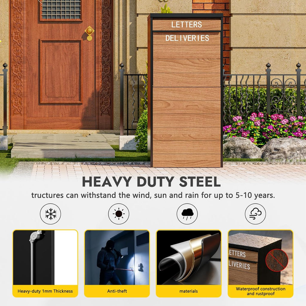 Package Delivery Boxes 41.54"x19.69"x15.75" Cold-Rolled Steel Delivery Box for Packages & Mails