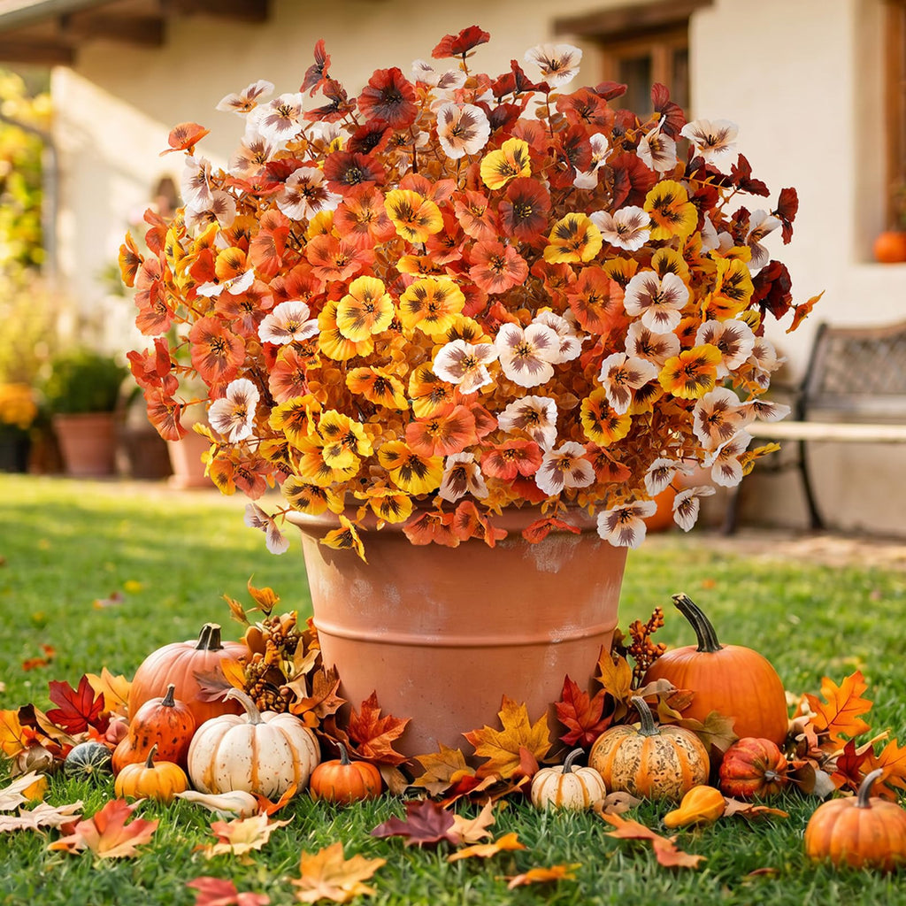 Fall Artificial Flowers for Outdoor, Faux Flowers for Garden Decor