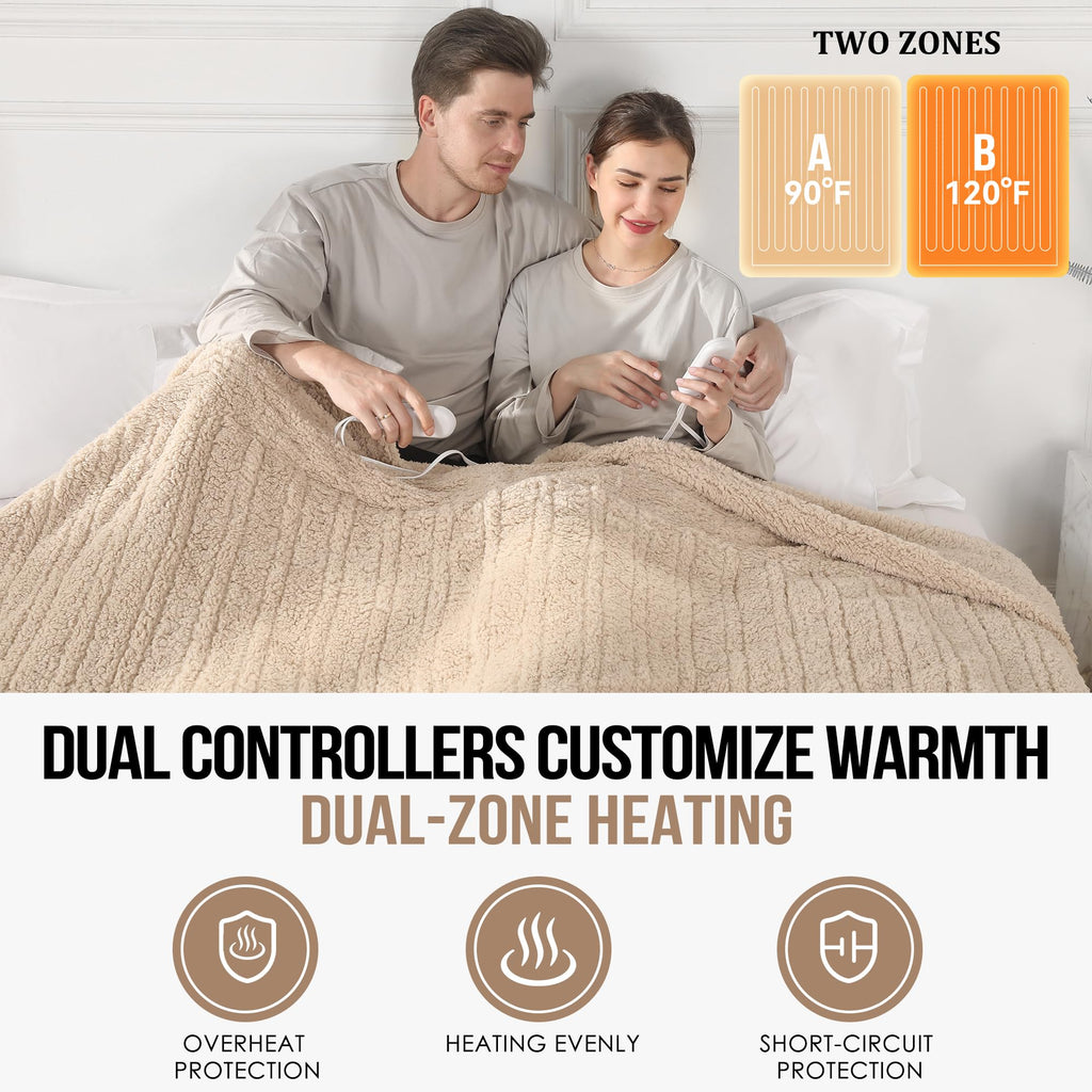 Heated Blanket, Electric Blanket Dual Control