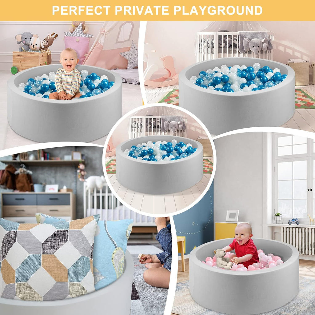 Foam Ball Pit for Kids Toddlers, Round Soft Ball Pit, Kids Memory Ball Pits, Ideal Gift Toys for Children - (Balls
