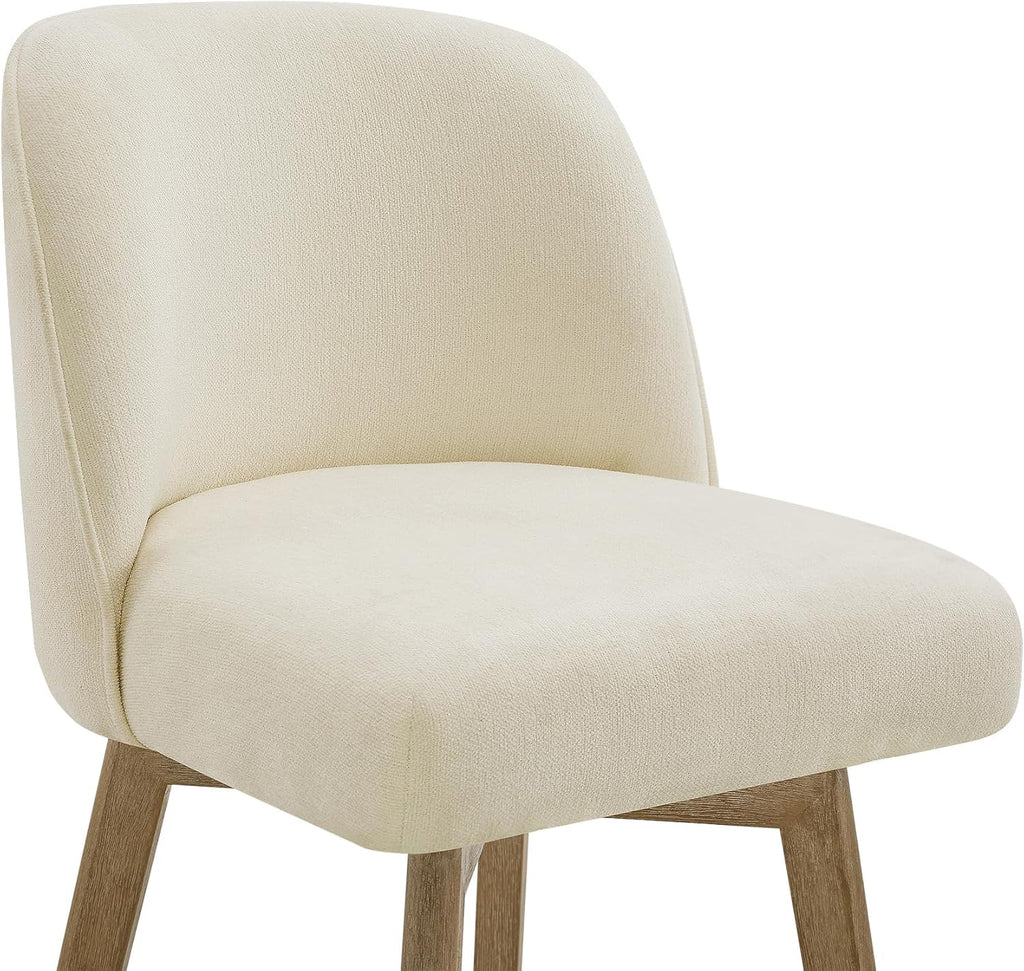 Modern Swivel Counter Height Bar Stools Set of 2, 26" Upholstered Counter Stools, Solid Wood Legs, Comfortable