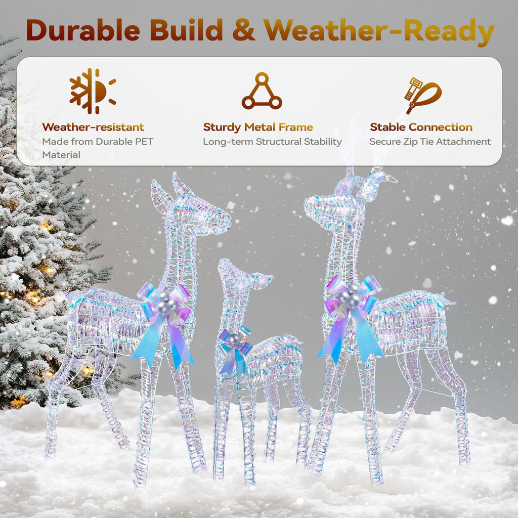 3D Christmas Deer Outdoor Decoration with 2026 Upgrade Timer&Remote Control