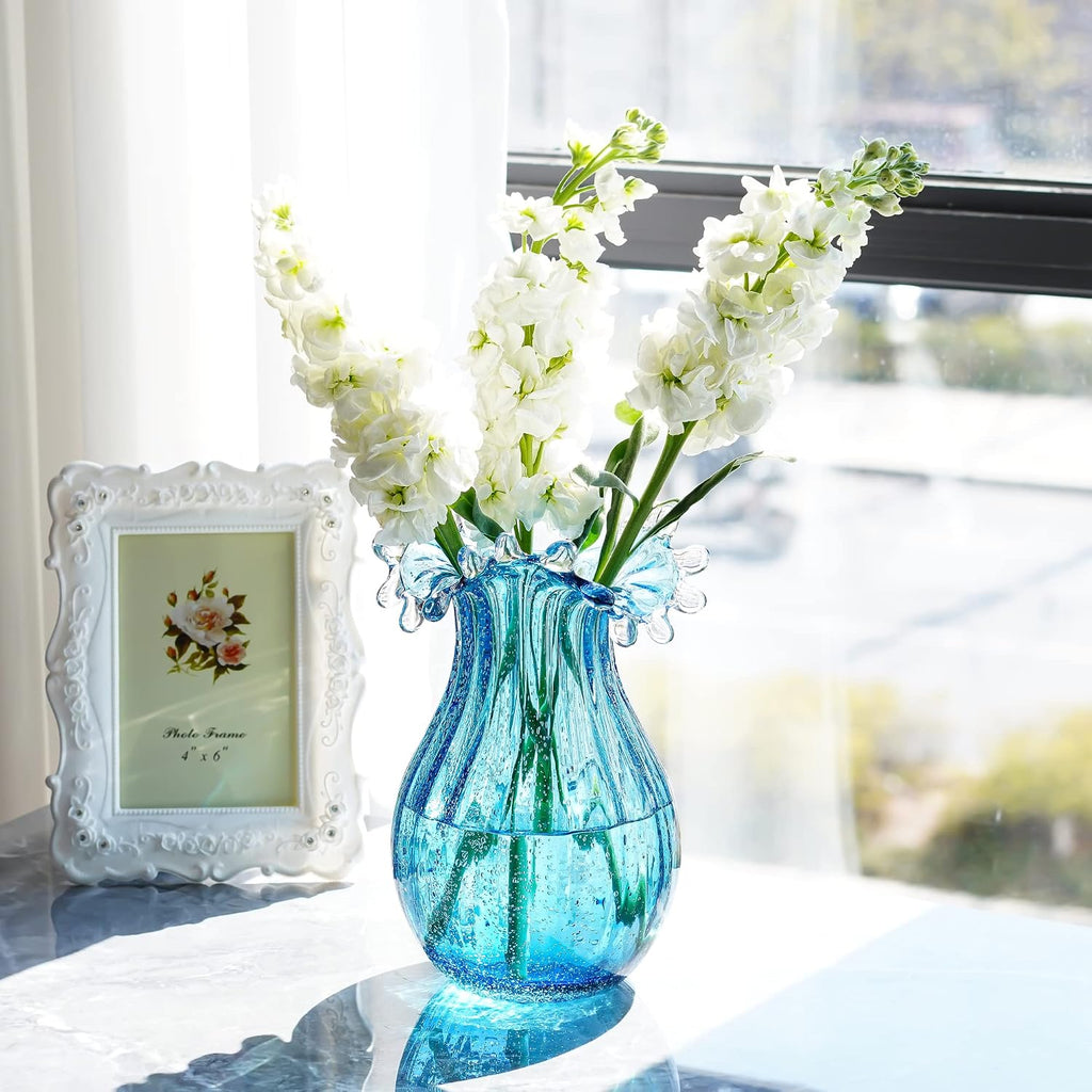 8inch Blown Glass Bubble Vase Collection Modern Art Flower Vase Decoration