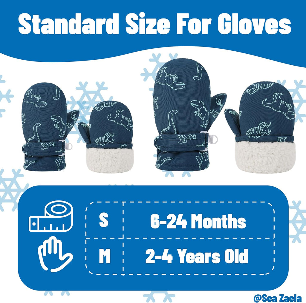 Baby Toddler Winter Mittens Waterproof Fleece Lined Infant Gloves