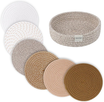 8inch Trivets for Hot Dishes, Hot pots and Pans, Extra Large Thick Heat Resistant Large Coasters,Pot Holders, Hot - Set of 6